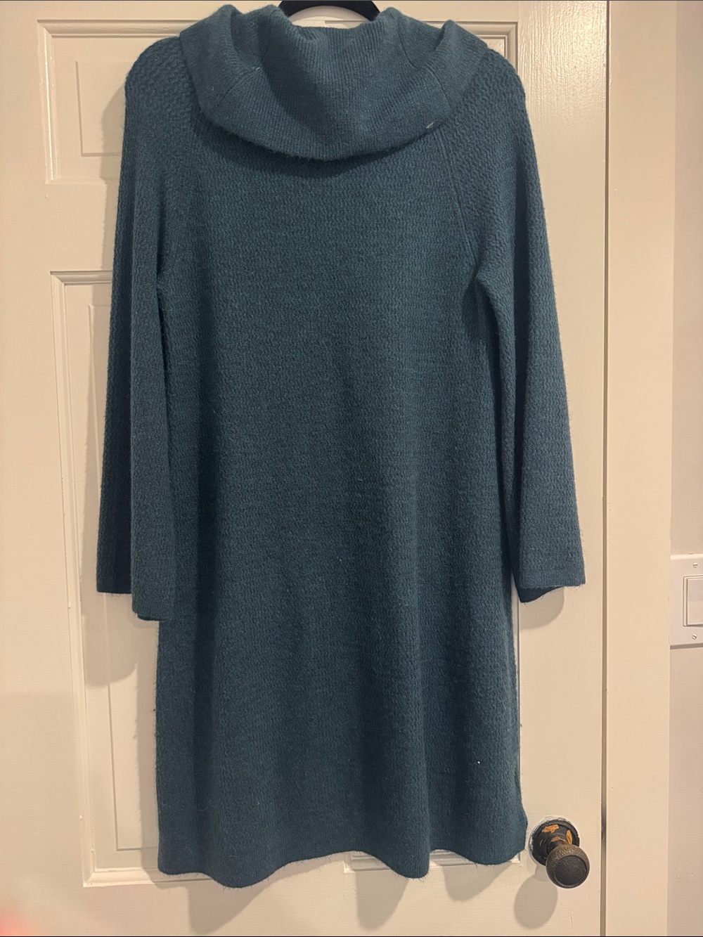 LOFT Teal Cowl Neck Sweater Dress